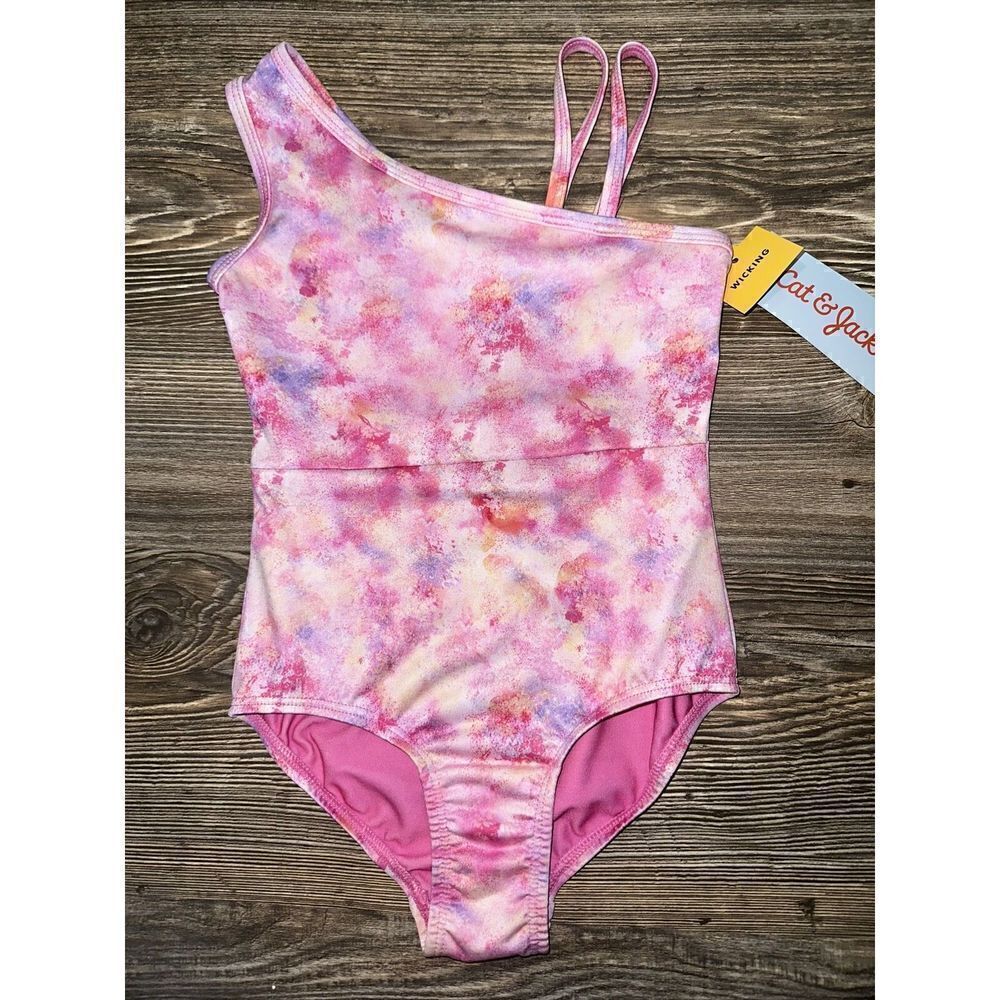 Girls Gymnastics Floral Spray Sleeveless Leotard - Cat & Jack Pink Large(10/12)S